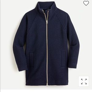 J. Crew swingy mockneck coat in Navy